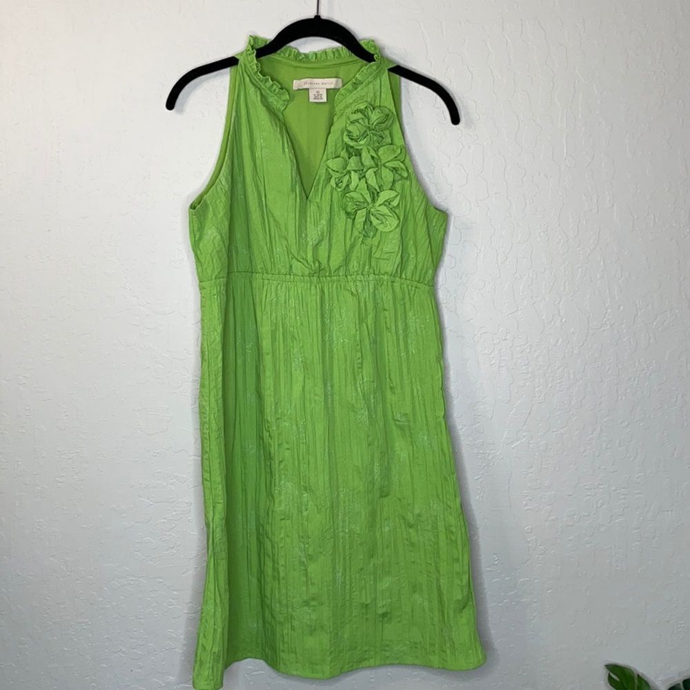 jonathan martin Lime Green Sleeveless Midi Dress size 6